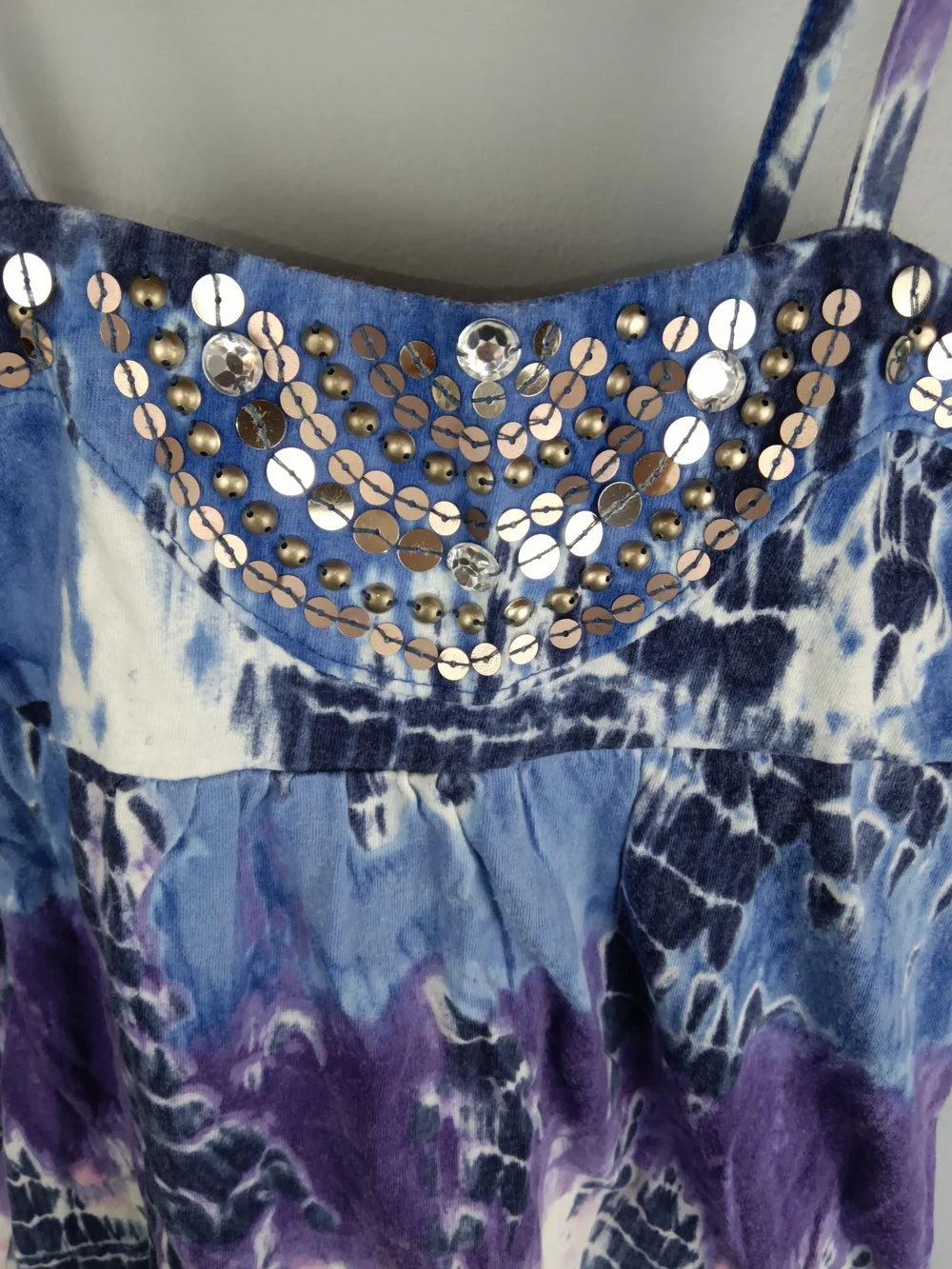 Justice Girls' Blue, Purple & Pink Tie-Dye Sequin Camisole